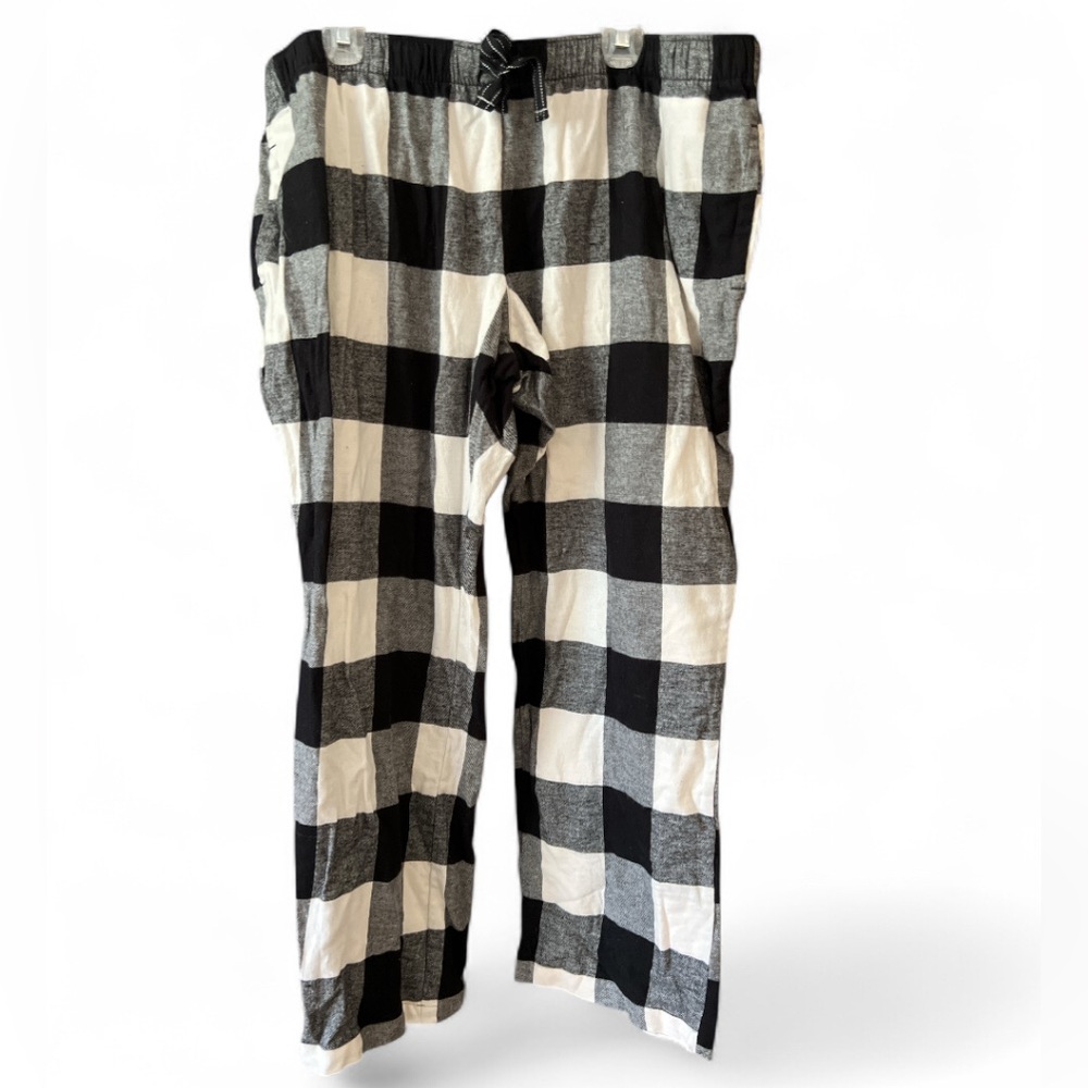Old Navy Buffalo Check  Black/Cream Flannel PJ Pants Women’s size XXL